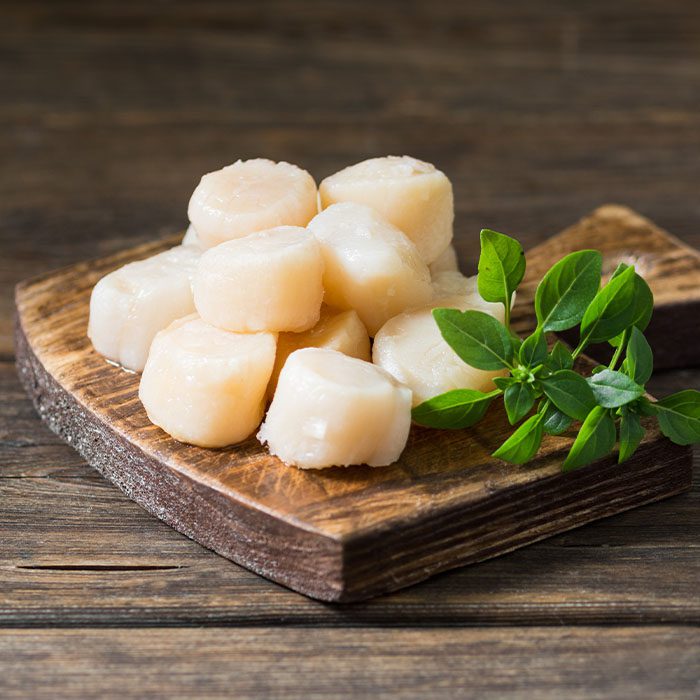 garnished scallops
